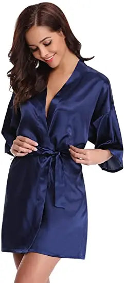 Green Nightgown Solid Color Kimono Lady Elegant Bathrobe Satin Homewear Wedding Bridal Gift Sleepwear Sexy Intimate Lingerie