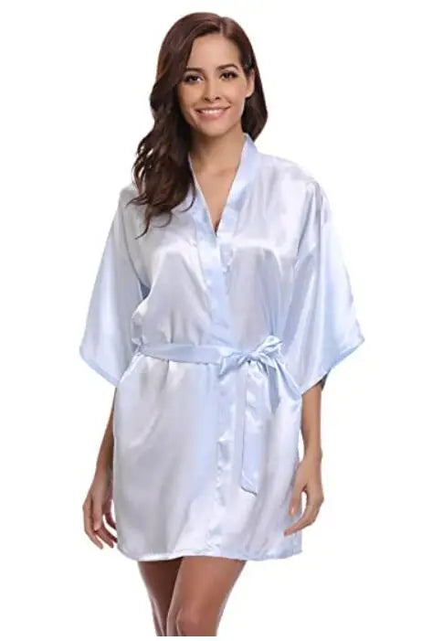 Green Nightgown Solid Color Kimono Lady Elegant Bathrobe Satin Homewear Wedding Bridal Gift Sleepwear Sexy Intimate Lingerie