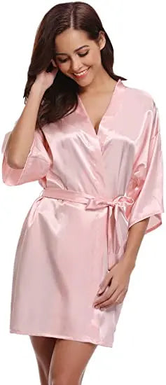 Green Nightgown Solid Color Kimono Lady Elegant Bathrobe Satin Homewear Wedding Bridal Gift Sleepwear Sexy Intimate Lingerie