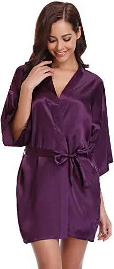 Green Nightgown Solid Color Kimono Lady Elegant Bathrobe Satin Homewear Wedding Bridal Gift Sleepwear Sexy Intimate Lingerie
