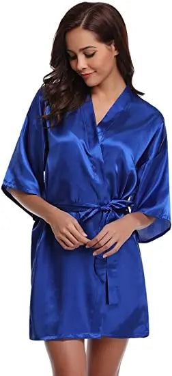 Green Nightgown Solid Color Kimono Lady Elegant Bathrobe Satin Homewear Wedding Bridal Gift Sleepwear Sexy Intimate Lingerie