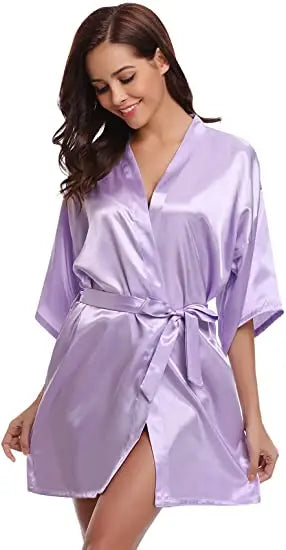 Green Nightgown Solid Color Kimono Lady Elegant Bathrobe Satin Homewear Wedding Bridal Gift Sleepwear Sexy Intimate Lingerie