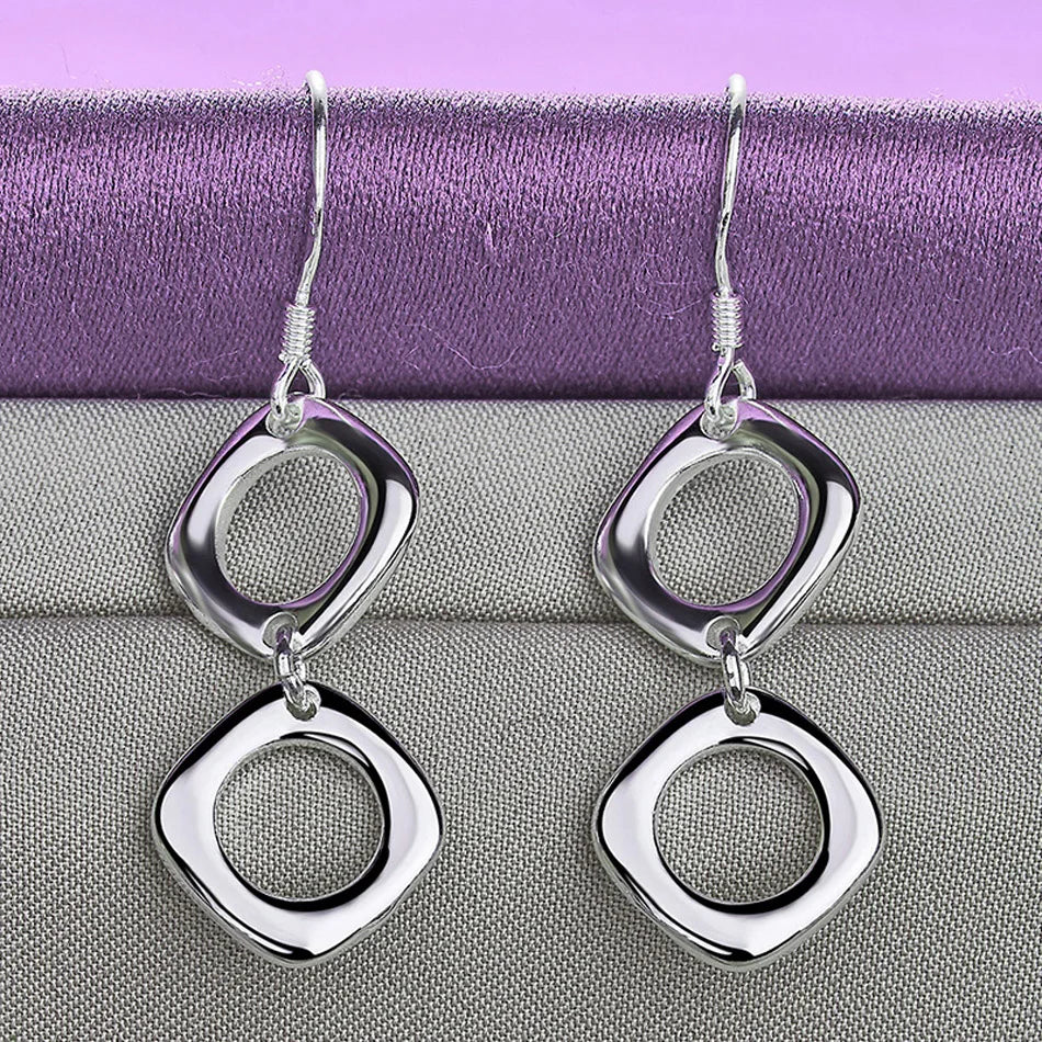 CHSHINE 925 Sterling Silver Two/Three Rings Necklace Ring Earrings For Lovers Wedding Fashion Charm Exquisite Jewelry Sets Gift