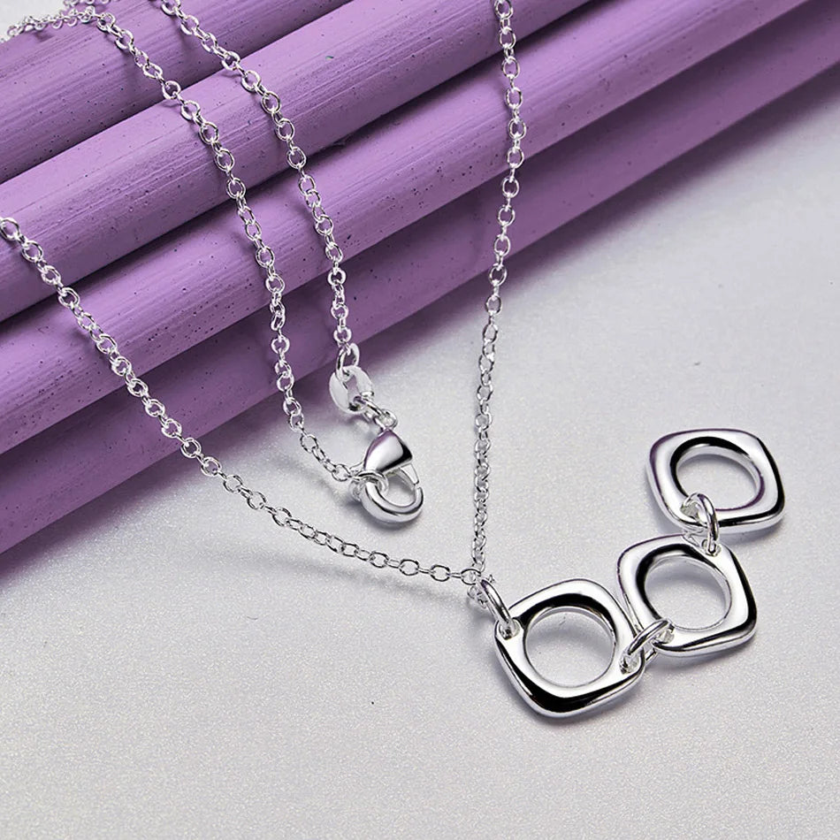 CHSHINE 925 Sterling Silver Two/Three Rings Necklace Ring Earrings For Lovers Wedding Fashion Charm Exquisite Jewelry Sets Gift