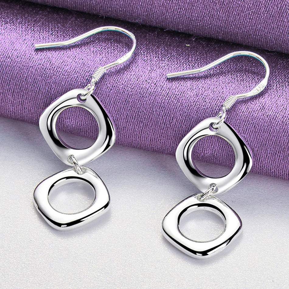 CHSHINE 925 Sterling Silver Two/Three Rings Necklace Ring Earrings For Lovers Wedding Fashion Charm Exquisite Jewelry Sets Gift