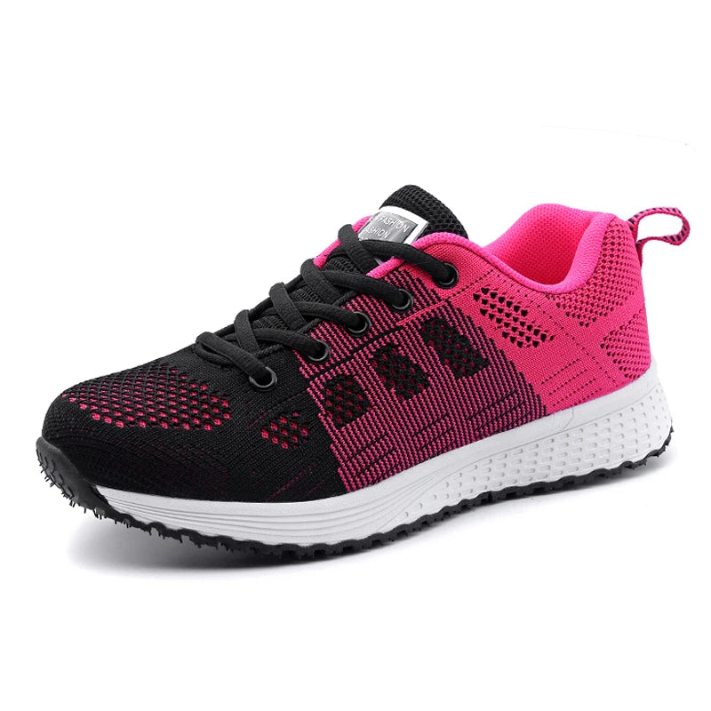 Fashion 2025 New Women's Sneakers Mesh Fabric Woman Shoes Walking Sneaker Woman Lace Up Tenis Feminino Sneakers For Women