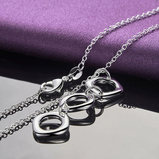 CHSHINE 925 Sterling Silver Two/Three Rings Necklace Ring Earrings For Lovers Wedding Fashion Charm Exquisite Jewelry Sets Gift