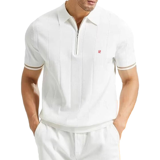 CHCH 2025 New Summer Ribbed Knit Polo Shirt for Men Breathable and Cool Brand Quality Mens Textured Polo Shirts